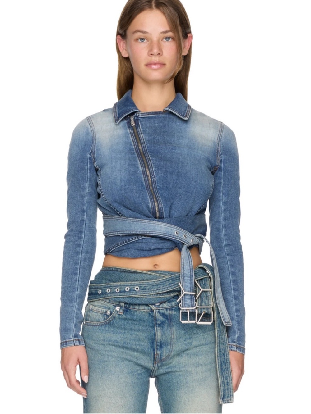 Y Project Denim Wrap Top